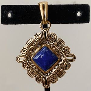 BARSE Jewelry Blue Lapis Gold Necklace Pendant Thailand